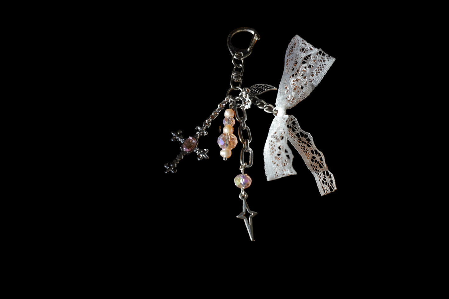 Lace bow keychain