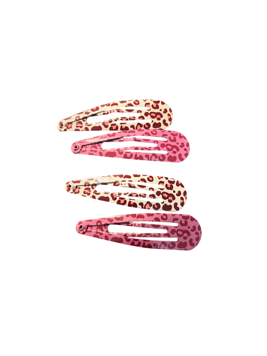 Leopard hair clips
