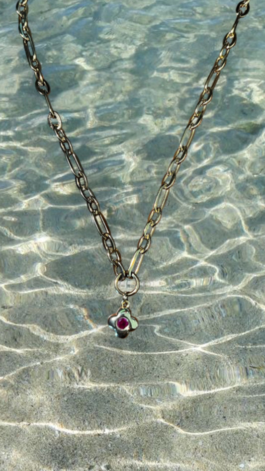 Pink flower Necklace