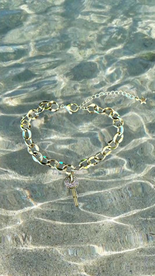 Pink Key bracelet