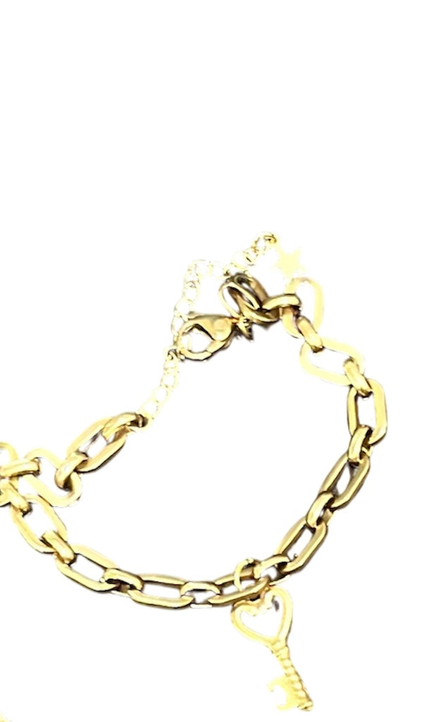 Heart key bracelet